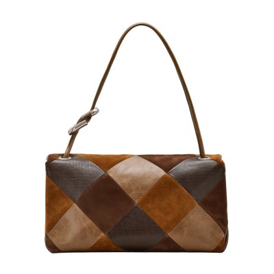THE SUEDE PATCHWORK LARGE DUAL BAG